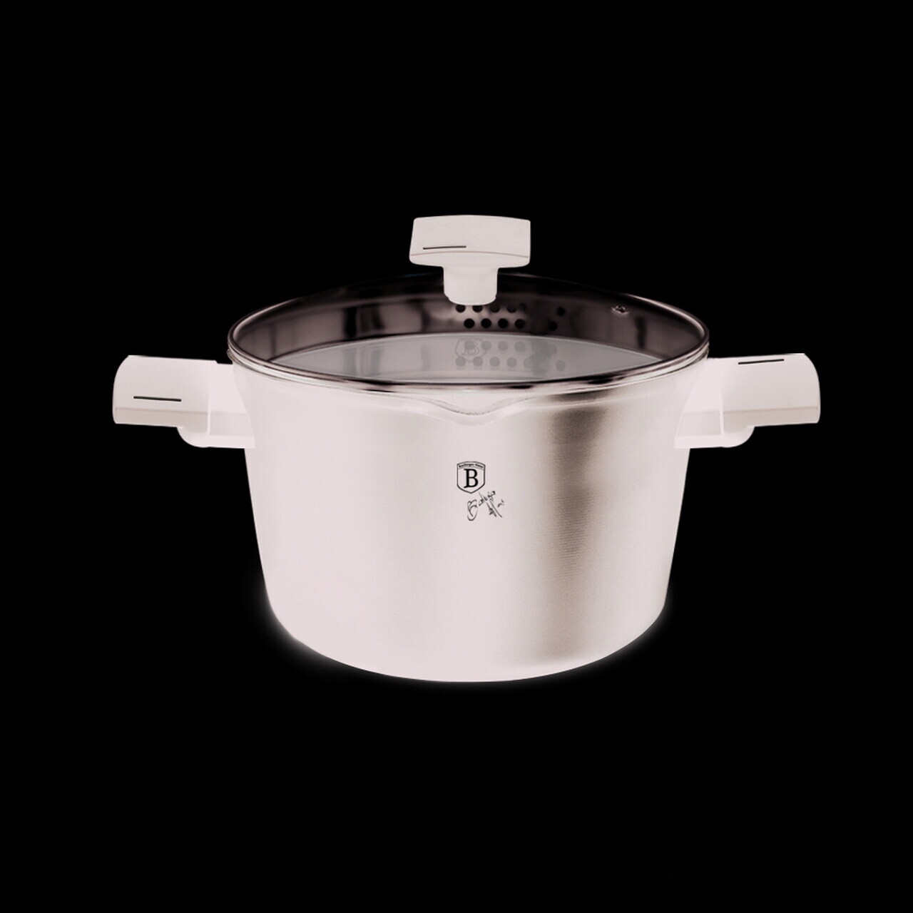 Oala cu capac pentru paste/orez Berlinger Haus, Matte Black, 24 cm, 6 L, aluminiu forjat, negru - imagine 7